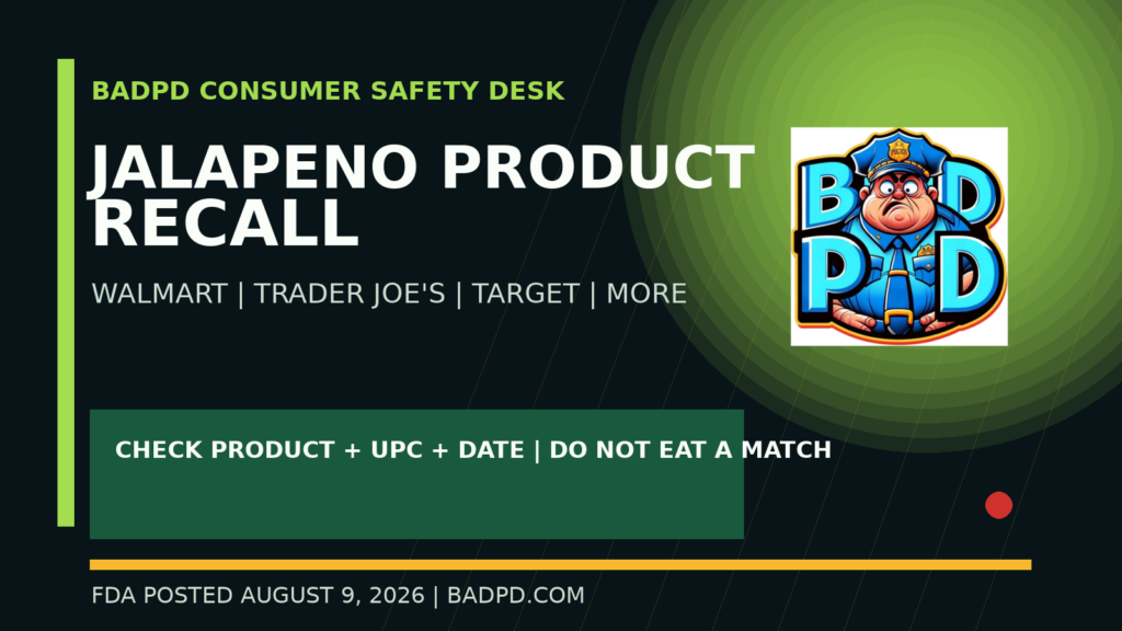 Taylor Fresh Foods jalapeno product recall consumer alert
