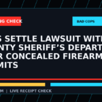 Symbolic editorial breaking-check graphic for Feds settle lawsuit with L.A. County Sheriff’s Department over concealed firearm permits, not a depiction of the event.