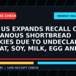 Symbolic editorial breaking-check graphic for Lidl US Expands Recall of Eridanous Shortbread Cookies Due to Undeclared Wheat, Soy, Milk, Egg and Tree Nut (Coconut) Allergens, not a depiction of the event.