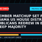Symbolic editorial breaking-check graphic for November matchup set for Alabama US House district Republicans redrew in effort to keep majority, not a depiction of the event.