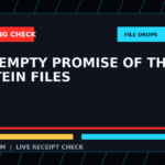 Symbolic editorial breaking-check graphic for The Empty Promise of the Epstein Files, not a depiction of the event.
