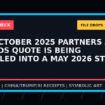 Symbolic BadPD receipt-check graphic for The October 2025 Partners And Friends Quote Is Being Recycled Into A May 2026 Story. Not a depiction of the summit or any private meeting.